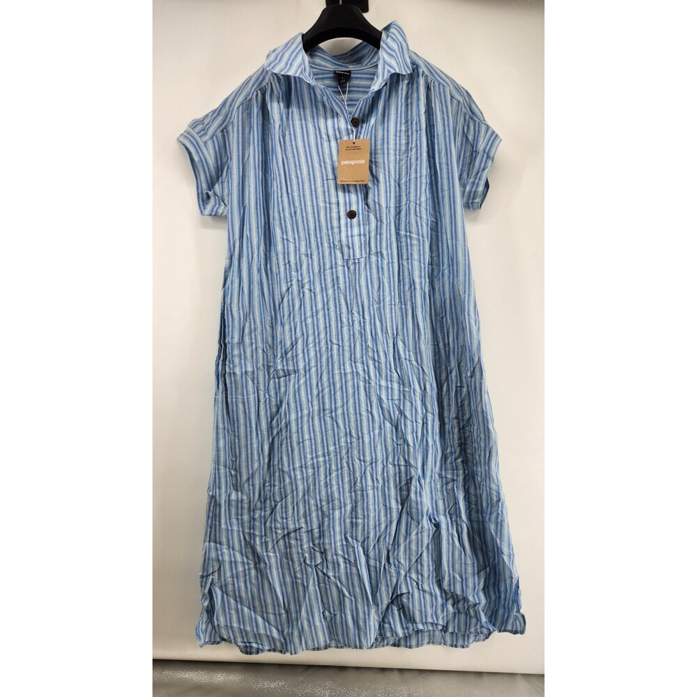 NWT Patagonia Women's‎ Small Good Times Steam blue Summer Weave Dress NWT